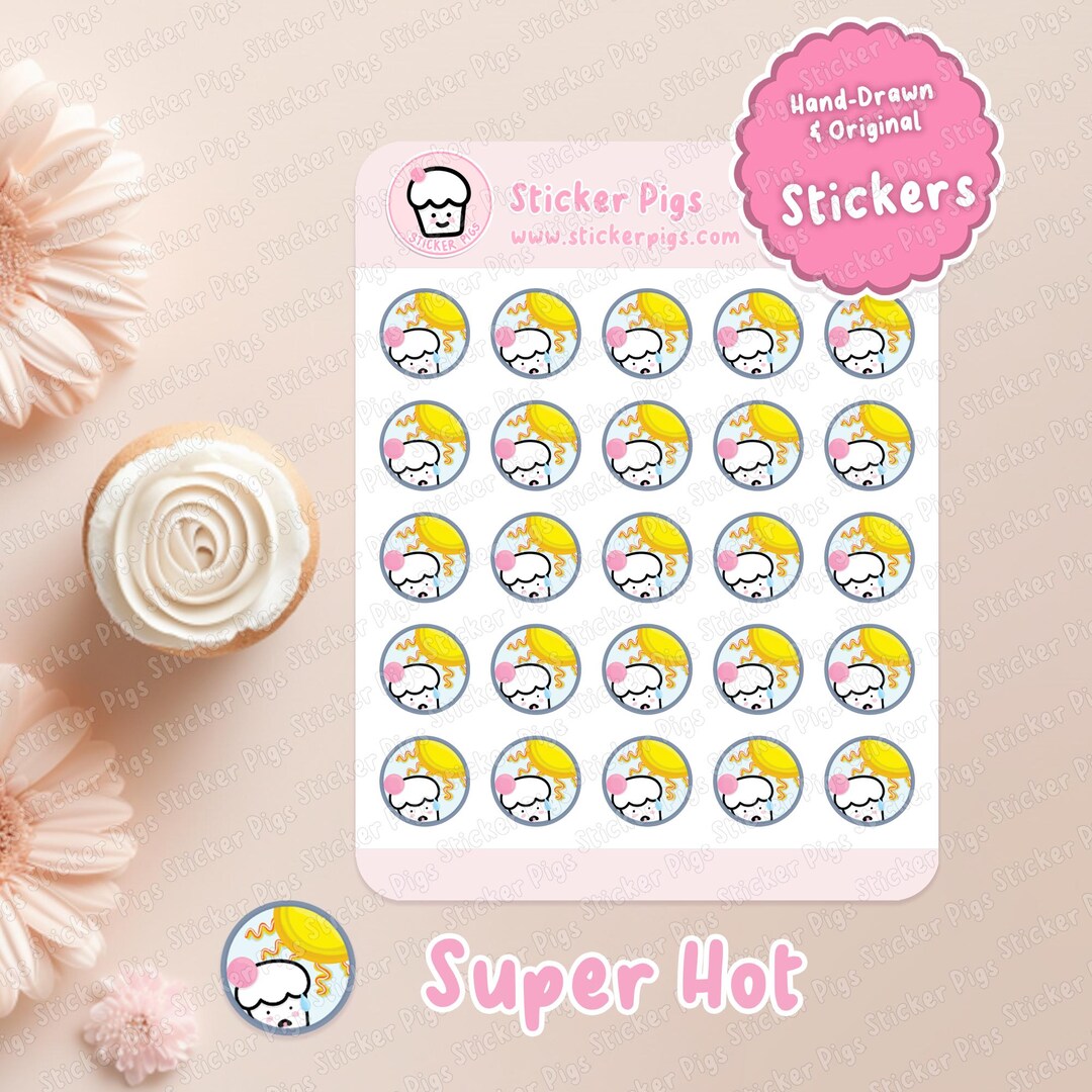 Cute Super Hot Weather Character Stickers | Matte Vinyl Journal ...