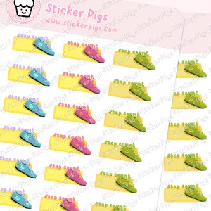 Fitness Tracker Stickers - Step Count | Matte Vinyl Planner & Journal Stickers -Fitness Journey Stickers -  Fitness Theme Sticker Sheet