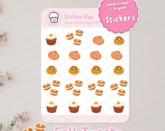 Pumpkin Fall Treats Stickers | Matte Vinyl Journal & Planner Stickers -  Fall/Autumn, Seasonal, Cozy Sticker Sheet