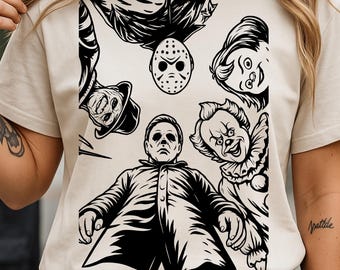 Retro Halloween Png, Halloween Characters Svg, Halloween 2025 Png,Halloween Png, Horror Movie Png, Scary Movie Png, Digital File Sublimation