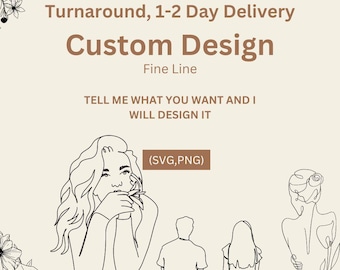 Custom Svg, Personalized Svg, Custom One-line Art from your photo,  continuous one line drawing design, family, pet, couple line art