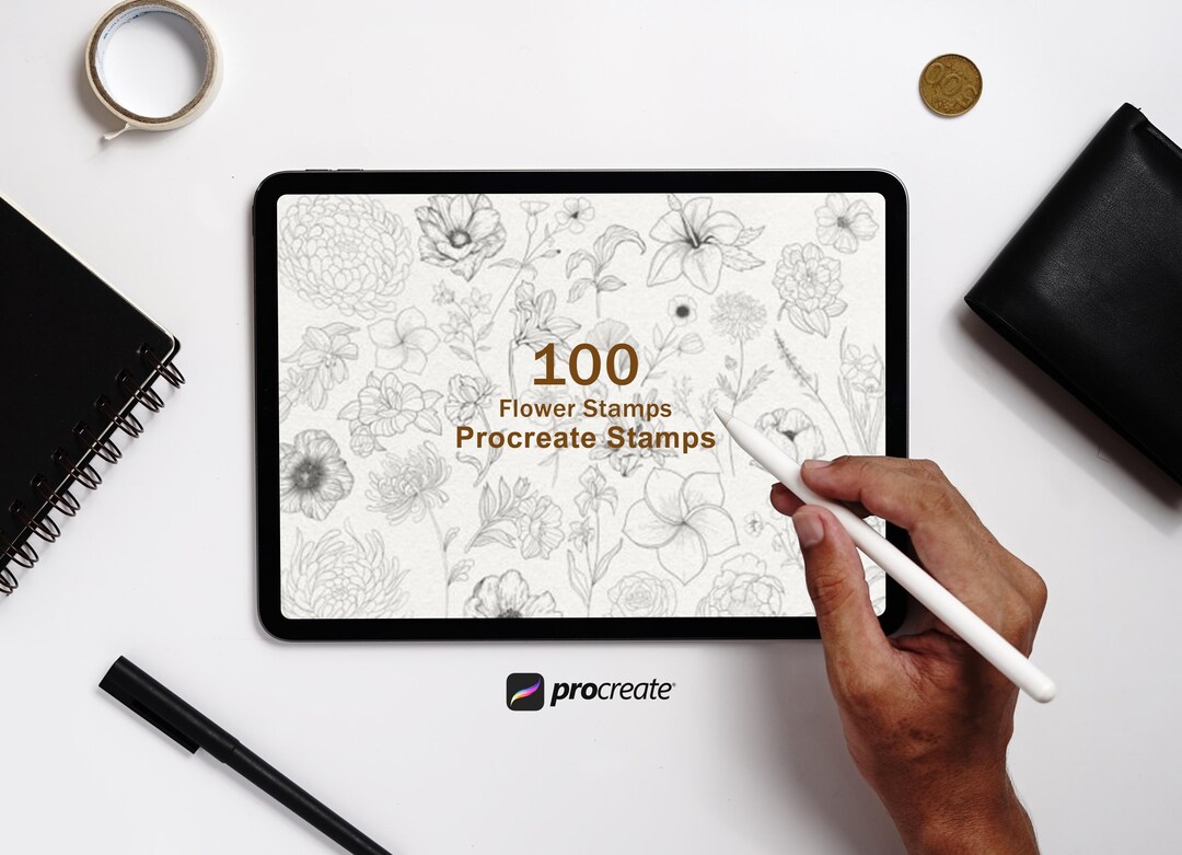 100 Procreate Flower Stamps | Procreate Flower Stamps | Floral ...