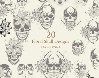 Sugar Skull SVG Bundle Mexican Sugar Skull Clipart Floral Sugar Skull SVG Day Of The Dead PNG Sugar Skull svg Dia De Los Muertos Clipart