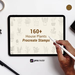 160+ House Plant Procreate Stamps: Succulents & Potted Plants (Commercial Use)