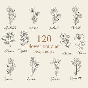 120 Blumenstrauß-Svg-Bundle | Blumenstrauß | Blumen svg | Floral geschnitten Datei | kommerzielle Nutzung inbegriffen | Cricut svg