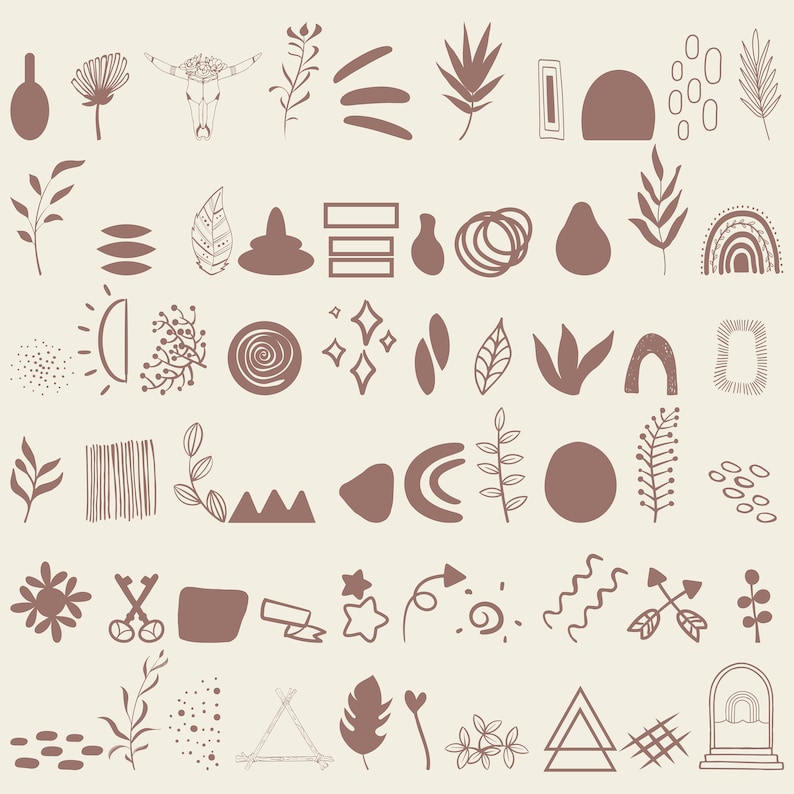 Boho Abstract SVG Bundle: Doodle Art Designs (SVG, PNG) - Etsy