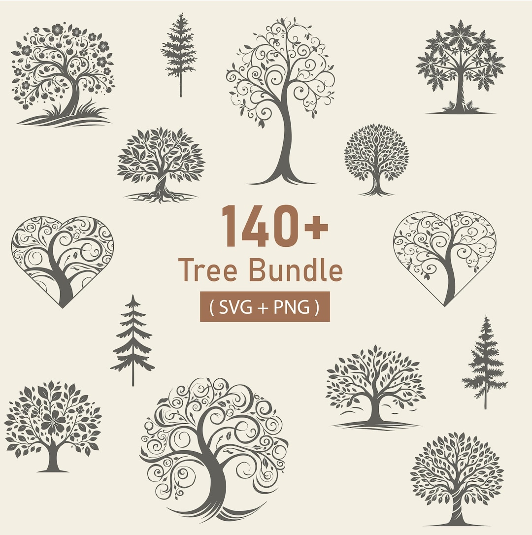 Tree Monogram Family Tree SVG Bundle,tree of Life Svg,family Tree Split Monogram ...