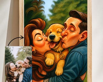 Benutzerdefinierte lustige Paar Karikatur Porträt - personalisierte Cartoon Style Geschenk für Paare, Jubiläum, Hochzeit oder Valentinstag Zeichnung
