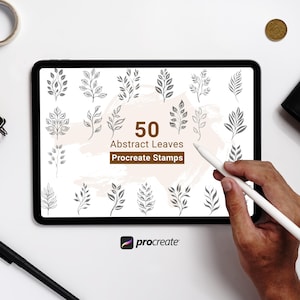 Procreate Blattstempel: 50 Fineline Blätterpinsel (Kommerzielle Nutzung)