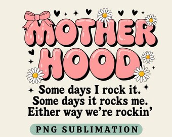 Retro Motherhood PNG: Coquette Bow, Sarcastic Mom Design (Digital Download)