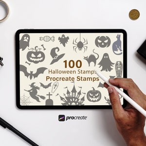 Procreate Stempel | Halloween Procreate | Halloween | Procreate Pinsel | Stempel Pinsel | Hexe Briefmarken | zeugen | Procreate Bündel