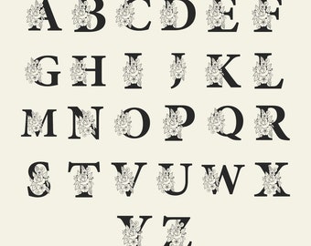 Floral Alphabet SVG: Flower Monogram Font (Digital Download)
