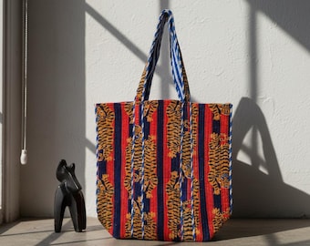 Gesteppte Baumwolle bedruckte Tasche | Einkaufstaschen | Schulter Tragetaschen | Safari Tasche | Bunte Einkaufstasche | Reise-Einkaufstasche | Baumwolltasche