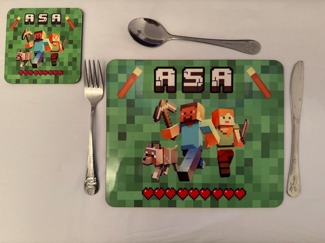 Personalised Minecraft Placemat & Coaster Set Which Will Bring a Smile ...