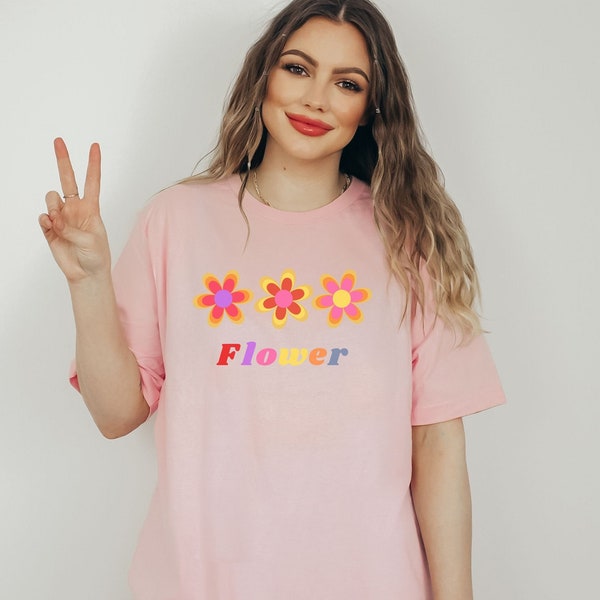 Retro Hippie Blossom T-shirt, Bohemian floral tee, Retro Hippie Flower Shirt, Vintage hippie bloom tee, Psychedelic flower shirt, Boho chic
