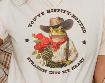 カウボーイフロッグシャツ、面白いウエスタンミームTシャツ