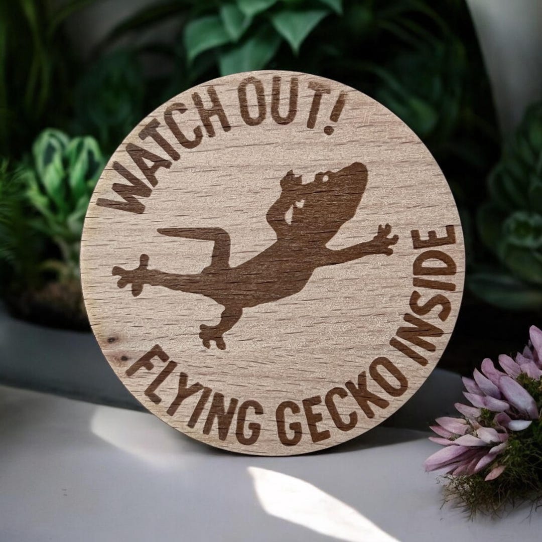 Customizable Warning Sign – Flying Gecko Inside - Etsy