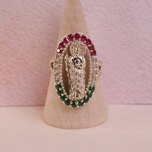 10K Oval Shaped Saint Jude Ring