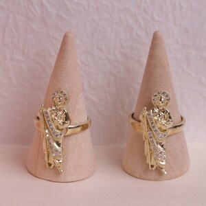 10K Yellow Gold CZ Saint Jude Ring