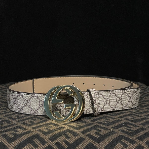 Wonderful Belt Vintage Leather With Gold Buckle Gucci