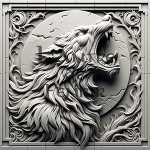 Carte loup garou bas relief, pour gravure laser édition 1