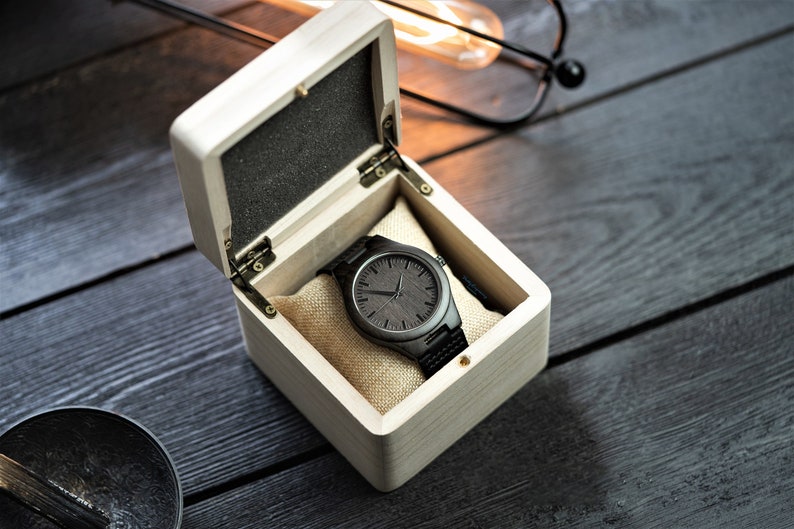 Wooden Watch with wooden box Personalized