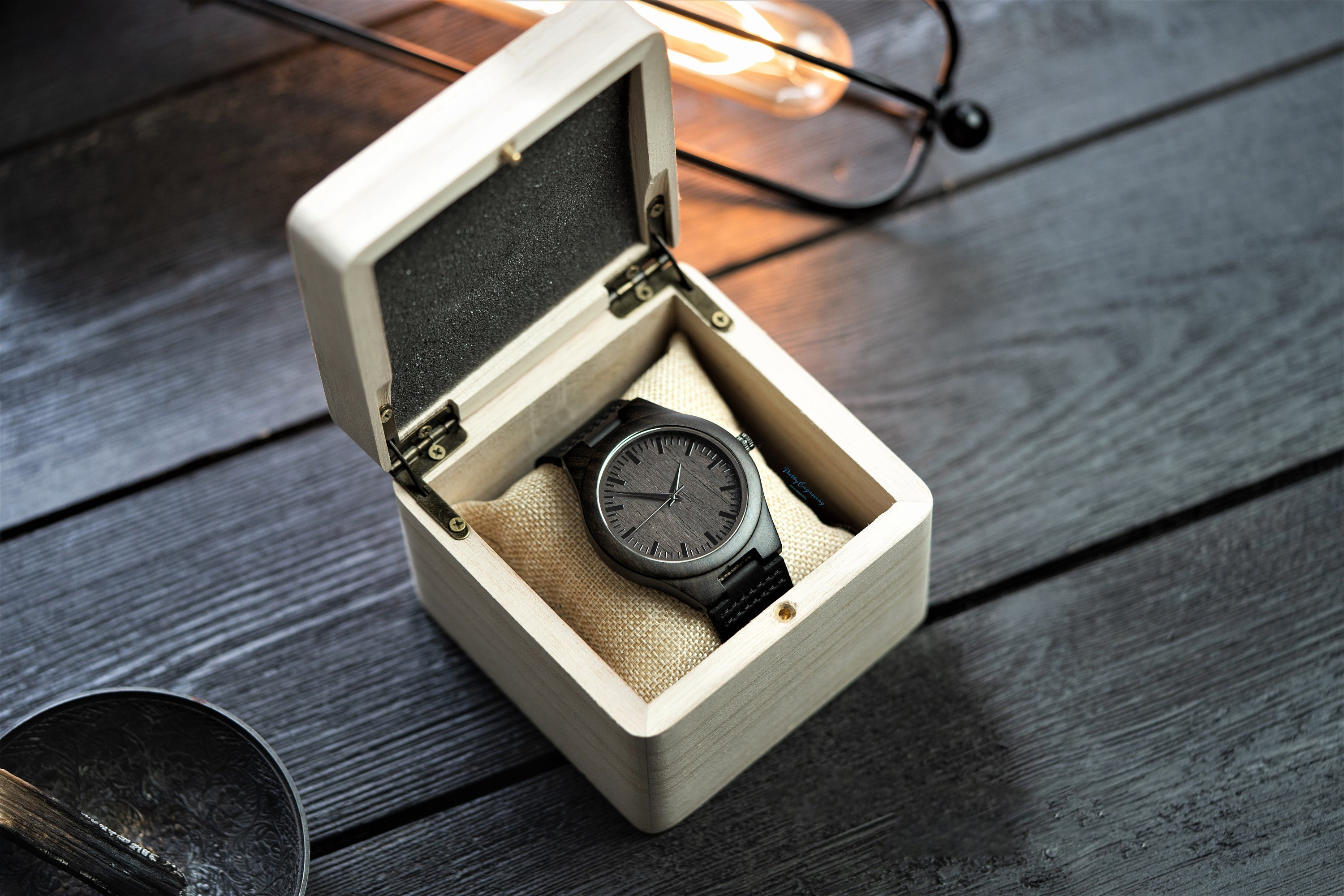Groomsmen Proposal, Groomsmen Gifts, Personalized Wood Watch, Engraved Groomsmen Watch, Wooden Watch with Box, Anniversary Gift for Husband
