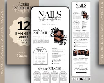 Nail Tech Acuity Template Canva Minimalist Booking Site Templates Canva Website Template Nails Scheduling Template Acuity Nail Templates DIY