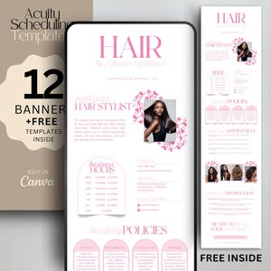 Hair Stylist Acuity Scheduling Template Pink Acuity Template Acuity Booking Site Hair Booking Template Minimalist Website Banners Template