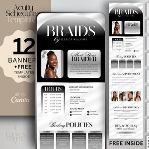 Luxury Acuity Template Braids Website Templates Acuity Scheduling Template Braids Booking Website Banner Canva Template Schedule Acuity Site