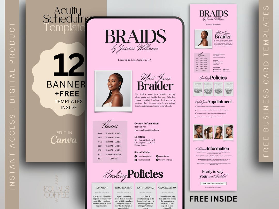 Pink Acuity Template Braids Website Templates Acuity Braiding ...