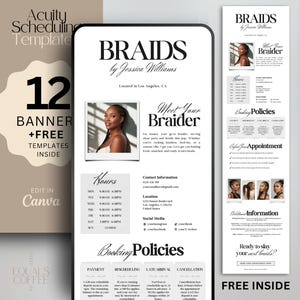 Braid Acuity Template Hair Scheduling Template Acuity Braiding Website Template Canva Business Braid Booking Site Templates Acuity Website