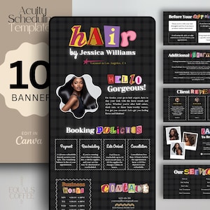 Hair Stylist Acuity Scheduling Templates Booking Website Y2k Acuity Template Hair Acuity Site Template Hairstylist Page DIY Acuity Canva
