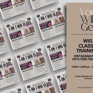 Wig Class Flyers, Lace Wig Class Flyer Template, Wig Install Training Course Flyer Wig Installation Masterclass Flyer 1 on 1 Wig Class wig install flyer wig installation 1 on 1 wig class wig install training wig master class lace melt lace wig class course flyer class flyer masterclass flyer wig class wig class flyers hair class flyer