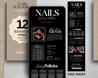 Nail Tech Acuity Site Template Black Acuity Template Nail Booking Site Templates Canva Website Template Nails Scheduling Template Acuity