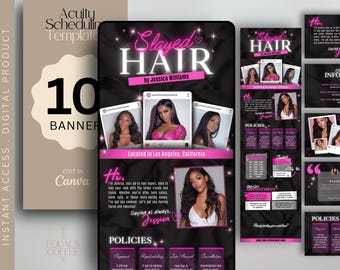 Hair Stylist Acuity Website Hair Acuity Scheduling Template Canva Booking Template Schedule Acuity Template Hairstylist Acuity Sites Design