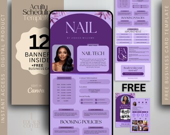 Purple Acuity Scheduling Template Nail Tech Acuity Template Nail Stylist Acuity Booking Page Canva Template Nail Tech Acuity Website Banner