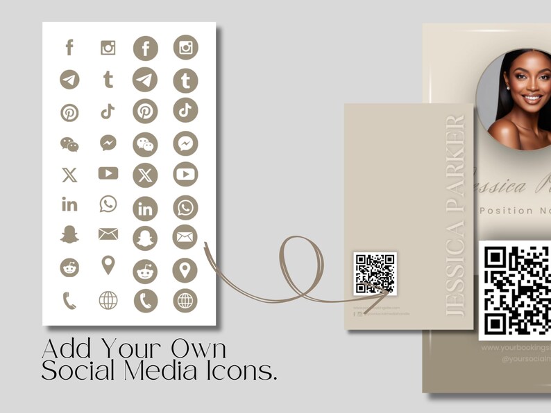 minimalist Beige IG Business Card Template Canva DIY Instagram Business Cards Hair Business Cards Design Nail QR Code Cards Calling Card Canva Template canva template ig template hair cards hair bundles wig business card modern business card cute business cards