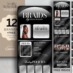 Braid Acuity Template Braider Booking Site Template Black Acuity Scheduling Template Braiders Acuity Booking Site Canva Acuity Schedule DIY