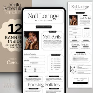 Minimalist Acuity Scheduling Template Nail Tech Acuity Template Nail Stylist Acuity Booking Page DIY Canva Template Nail Tech Acuity Website