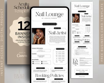 Minimalist Acuity Scheduling Template Nail Tech Acuity Template Nail Stylist Acuity Booking Page DIY Canva Template Nail Tech Acuity Website