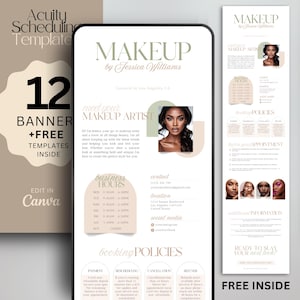 Boho Acuity Scheduling Template Make-up-Buchungsvorlage Website Acuity-Vorlage Canva Acuity-Booking-Seitenvorlage Bearbeitbares Acuity Make-up