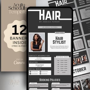 Acuity Scheduling Template Hair Stylist Canva Template DIY Schedule Acuity Template Hair Salon Business Acuity Booking Page Website Banner