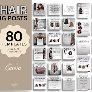 80 Hair Flyers Bundle Flyer Template Instagram Post Template Hairstylist Booking Flyer Canva Template Hair Book Flyer Hair Social Media Post