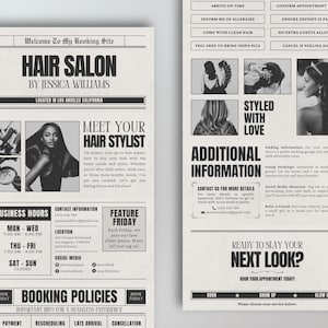 black and white acuity scheduling template hair stylist canva acuity template hairstylist booking site template schedule DFY acuity booking page booking site book now flyer instagram post diy template appointment book salon business canva booking site template acuity schedule