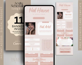 Pink Acuity Scheduling Template Nail Tech Acuity Template Nail Stylist Acuity Booking Page Canva Template Nail Tech Acuity Website Banner