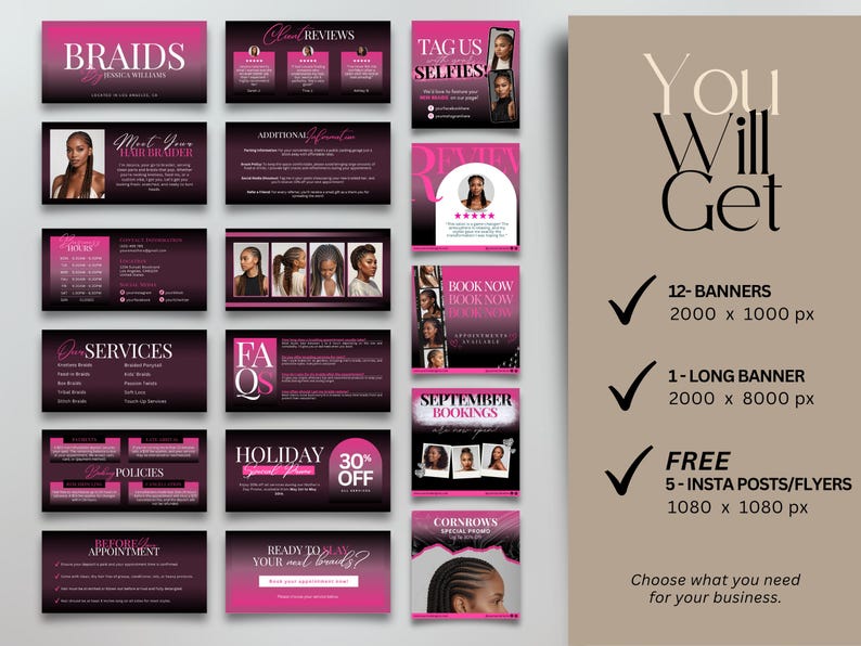 Black Acuity Template Braiders Booking Template for Braids Acuity ...