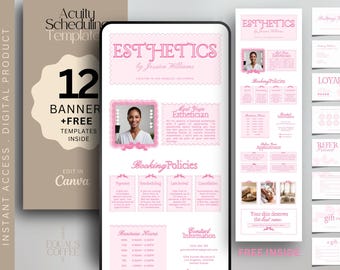 Esthetician Acuity Canva Template Esthetician Acuity Scheduling Template Editable Acuity For Esthetician Booking Site Esthetician Website