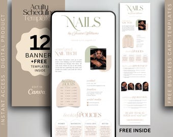 Boho Acuity Scheduling Template Nail Acuity Template Nails Acuity Booking Page DIY Canva Template Nail Tech Acuity Website Banner Design