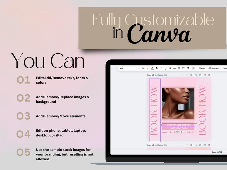 30 Esthetician Pink Instagram Post Template Canva, Esthetician Posts Flyer, Skin Instagram Template Social Media Posts Skincare Business